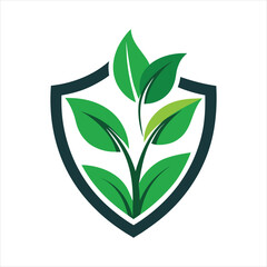Nature Protection Leaf Shield Logo Vector Illustration