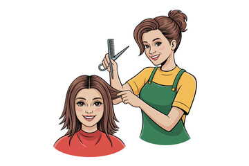 Haircut tutorial man cutting woman hair style salon barber shop guide