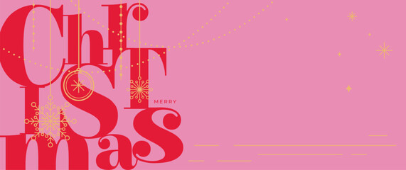 Christmas poster, banner and card design. Christmas lettering in pastel bold modern style. Xmas and new year background 2026