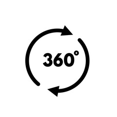 360 degrees panoramic view rotation-  vector icon