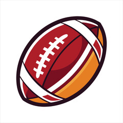 Rugby Ball Vector Icon Flat Design Illustration