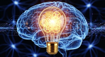Ingenious Mind Transmitting Electrical Impulses Forming Bright Ideas