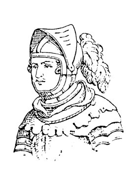 Charles Martel, 688 - 741, Frankish political and military leader who, ruler of the Franks from 718 until his death, old vintage illustration, 1897