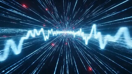 Experience the thrill of rapid data transmission with dynamic blue light trails for innovative tech and futuristic concepts - Powered by Adobe