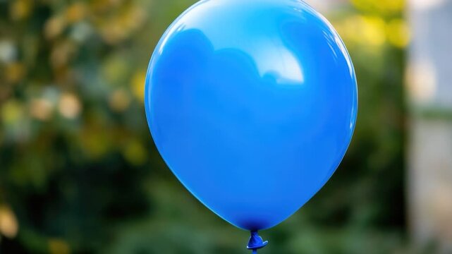 A blue balloon tied to a string