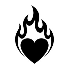 Vector art of heart in flame for passion, love, and burning desire