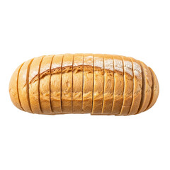 Sliced loaf of bread isolated on transparent background, ready to eat or serve