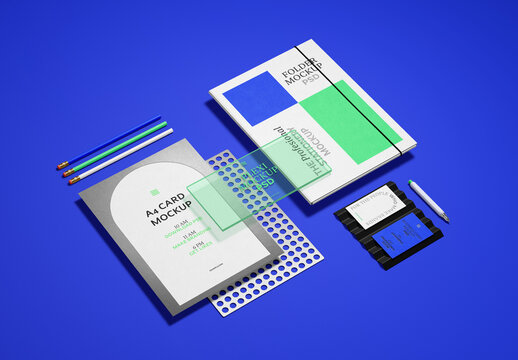 Top View of Corporate Stationery Mockup