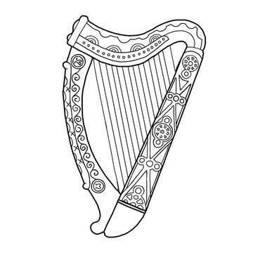 Black and white Irish harp 