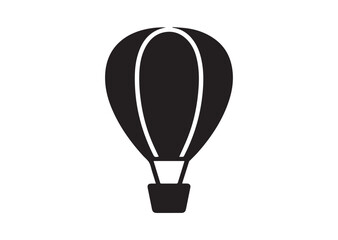 Obraz premium Hot air balloon icon, Hot air balloon Black vector