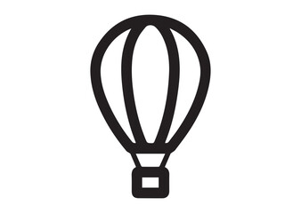 Obraz premium Hot air balloon icon, Hot air balloon Black vector