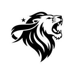 Vector art of roaring lion head vector illustration design
