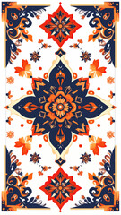 Ornate floral pattern with transparent background