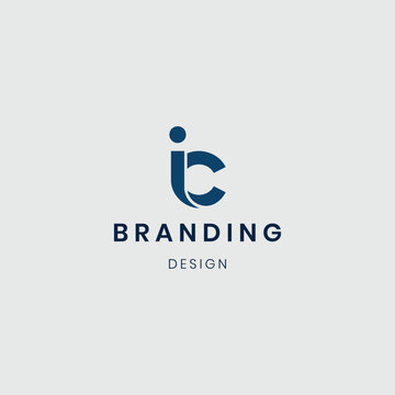 Abstract letter ic logo design initial template