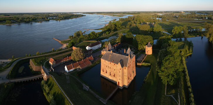 Aerial view of Loevestein Castle, Zaltbommel, The Netherlands