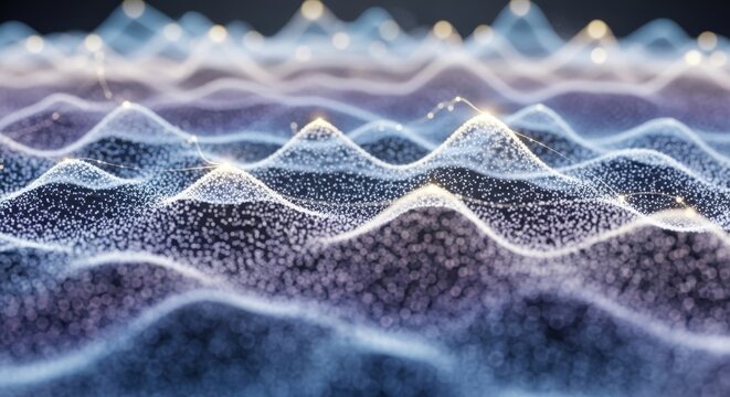 Dynamic abstract data visualization with glowing light particles for modern business intelligence solutions