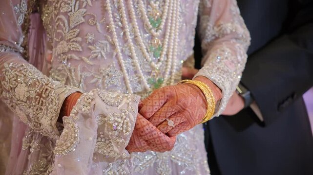 Bride and groom Mehndi staying together during Wedding Photoshoot cession