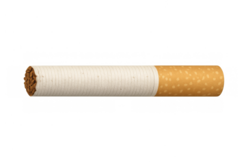 Cigarette addiction and harmful smoking concept, representing unhealthy tobacco habit and nicotine risk, transparent background