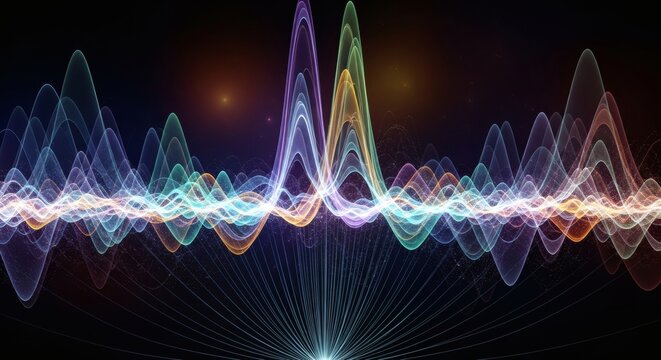 Vibrant Frequency Spectrum Radiating From Luminous Source