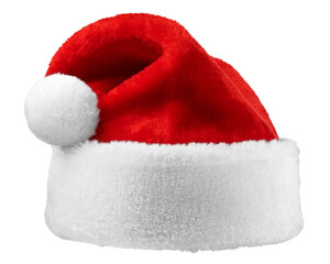 Santa Claus red Hat isolated on white background, full depth of field