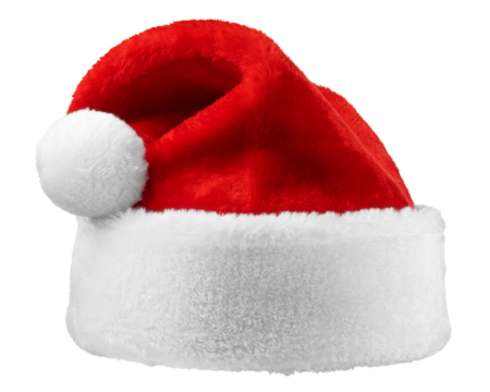 Santa Claus red Hat isolated on white background, full depth of field
