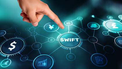 Society for Worldwide Interbank Financial Telecommunication. SWIFT Banking concept