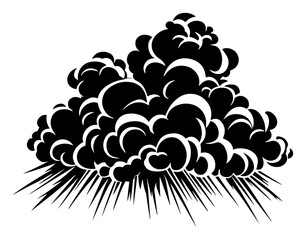 Cartoon explosion smoke cloud – dynamic blast boom effect, bold vector illustration © Luka