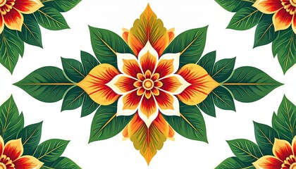 Seamless pattern of floral botanical elements