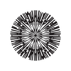 Obraz premium Black and White Abstract Geometric Fireworks Pattern Vector