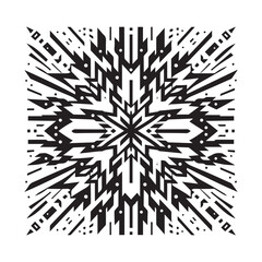 Black and White Abstract Geometric Fireworks Pattern Vector