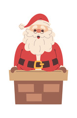 Santa Claus climbing into chimney