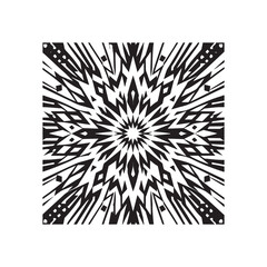 Obraz premium Black and White Abstract Geometric Fireworks Pattern Vector