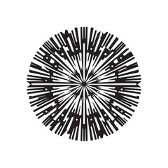 Obraz premium Black and White Abstract Geometric Fireworks Pattern Vector