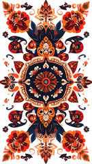 Ornate floral pattern with transparent background