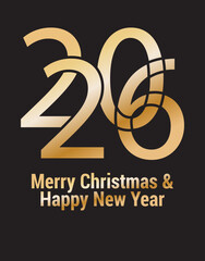 Golden numbers for 2026 and Merry Christmas and New Year wishes