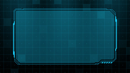 Hud futuristic infographic frame. Screen interface digital grid with technology square border. Display graphic design for sci-fi user interface.