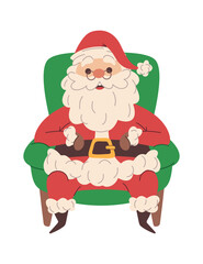Funny Santa Claus on armchair