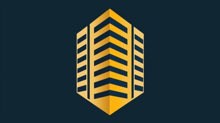 3D geometric design with bold patterns and bright colors on a dark background