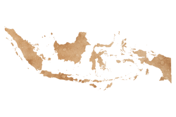 map of Indonesia on old brown grunge paper