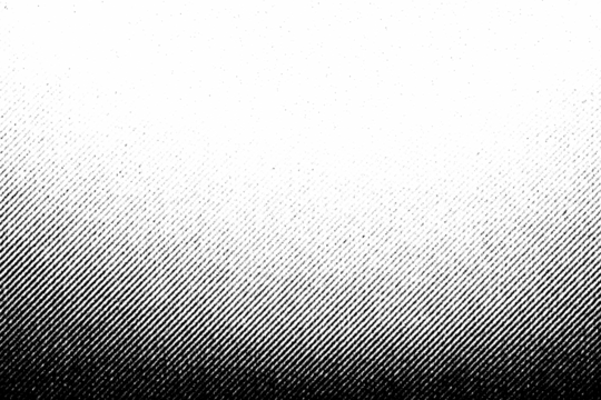Black halftone gradient texture with diagonal dot pattern on transparent background. Stylized transition from dark to light.
