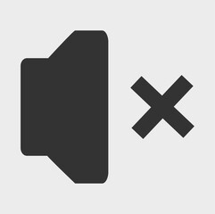 Fototapeta premium Mute Symbol — Minimalist Monochrome Geometric Abstract Icon