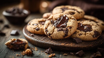 Freshly baked chocolate chip cookies for Thanksgiving dessert
