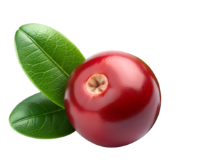  red cranberrys isolated on transparent white background full depth of field clipping path