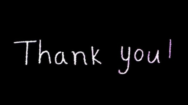 4k motion graphic typography text animation template writing handwritten thank you lettering scribble script texture effect on dark black background for events,celebration,card, wishes, presentation