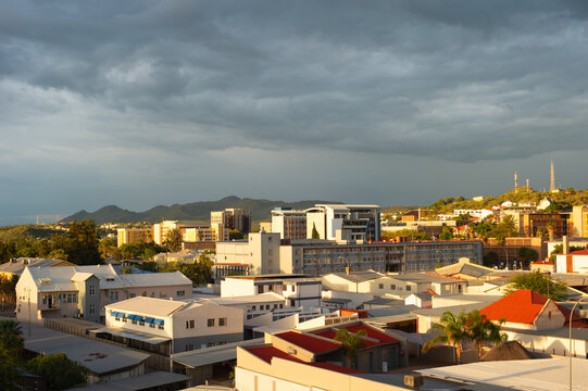 Skyline Windhoek cityscape architecture. Namibia