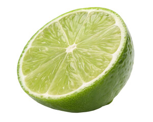  limes isolated on transparent white background full depth of field clipping path