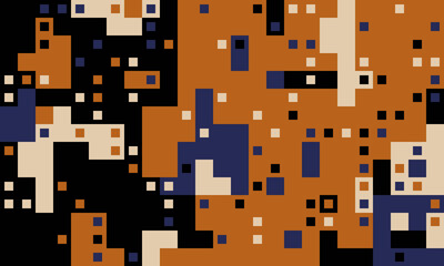 Abstract pixel art background with earthy tones and geometric shapes.  Ideal for website banners, tech presentations, or modern design projects.