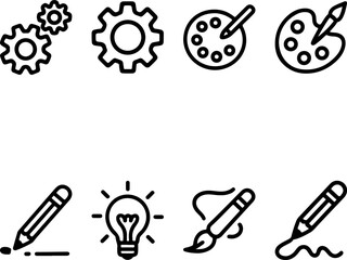 Creative Process Icons Illustration Set for Design and Development Projects