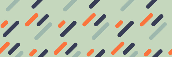 Abstract geometric pattern featuring diagonal, rounded rectangles in muted orange, teal, and navy against a pale green background.