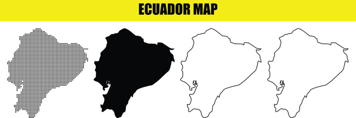 Hand made Ecuador map vector illustration with different styles perfect for infographic and design elements By Adobe illustrator